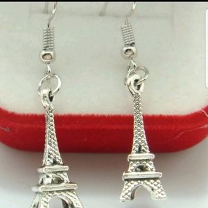 Silver Eiffel Tower Earrings